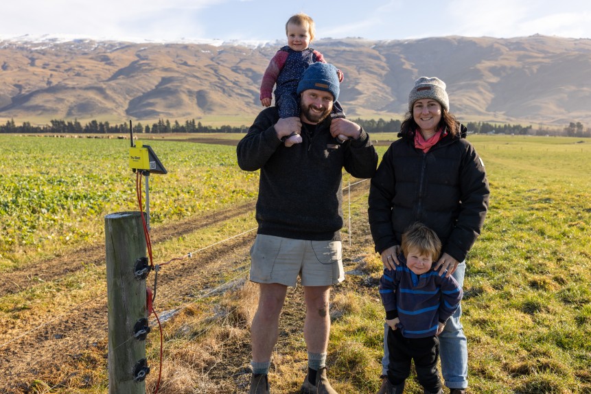 Family in field